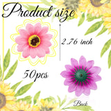 Pink Artificial Sunflower Heads Bulk, 50 Pcs Fake Sunflower Heads Fabric Flowers For Craft, 2.76 Inch Silk Sunflowers For Decorations, Bridal Shower, Farmhouse, Birthday Party