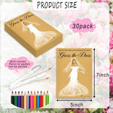 Bridal Shower Games Card, Guess The Dress Bridal Shower Games, Unique Bridal Shower Game, Bridal Shower Party Supplies, Wedding Party Favors, 5 X 7 Inch, 30 Pack (Brown Kraft Paper-04)