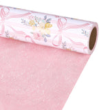 Reversible Bow Wrapping Paper Mini Roll, Pink Bow And Floral Design, Soft Pastel Gift Wrap For Valentine'S Day, Girls Birthday, Bridal Shower, Baby Shower, Wedding, 17" X 33'(46.7 Sq. Ft)