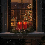 Burgundy Flameless Candles, Waterproof Flickering Candles, Outdoor Battery Operated Led Pillar Candles With Remote Timer, Electric Fake Plastic Candles, Red, Christmas Decor, 3" X 6"
