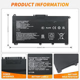 HP HT03XL 41.1Wh Laptop Battery Replacement for Pavilion 14 15 250 G7 TPN-Q207 L11119-855