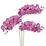 Purple Orchid Artificial Flowers 34" 3Pcs Artificial Orchids Faux Orchid Stems Latex Fake Orchids For Bridal Shower Home Party Wedding Decoration (Purple)