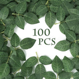 100Pcs Bulk Fake Leaves Greenery Leaves Artificial Fake Rose Flower Leaves For Diy Wedding Bouquets Centerpieces Party Decorations