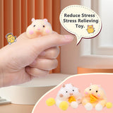 Handmade 2Pcs Hamster Taba Squeeze , Cute Hamster Stress Relieving Silicone Sensory, Slow Rebound Hamster Squeezing, Party Birthday.