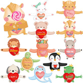 Valentines Day Cards Kids Classroom Valentine Greeting Cards Candy Holder For School Vday Exchange 36 Pcs Cute Animal Designs