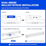 25 Pack 4FT T8 LED Bulbs Type B 24W 3200LM 6000K G13 Double End Powered Fluorescent Replacement
