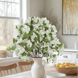 2 Pcs Artificial Flowers Bougainvillea Outdoor White Faux Bougainvillea Flowers With Stems Artificial Bougainvilleas Silk Flowers Branches For Garden Wedding Centerpieces Table Runner Decor
