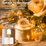 16FT Rechargeable Fairy Lights 50 LED Warm White 8 Modes Battery Operated String Lights