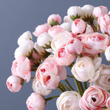18 Pcs Artificial Silk Rose Flowers Persian Ranunculus Bouquet Asian Buttercup,Suitable For Core Decorations,Weddings,Home (Pink, 2)