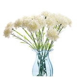 20 Inch Bouquets 10 Stem Carnations,Outdoor Uv Resistant No Fade Artificial Flower,Carnation Silk Petals Fake Flowers Forever Plants For Home Party And Wedding Decor (White)