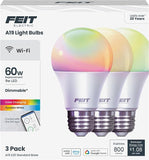 Smart A19 LED Light Bulbs 3 Pack RGBW Color Changing 60W Equivalent Smart Home Bulbs