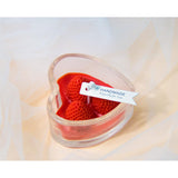 Heart-Shaped Glass Scented Candle, Strawberry Cake Aroma, Modern Style, Red, All Season, Love Theme, Handmade, Eco-Friendly, Non-Toxic