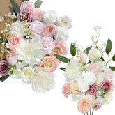 Silk Flowers, Artificial Flower Bouquet, Artificial Flowers Combo Box, Flowers With Stems For Diy Floral Arrangements Bouquets Wedding Party Home Baby Shower Decor (Delicate Blush)