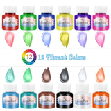 Bearals Glass Paint, Stained Glass Painting, Non-Toxic Glass Paint For Glass, Windows, Wine Bottles, And Ceramics (12 X 0.84 Fl.Oz)