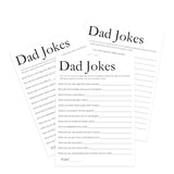 Minimalist Dad Jokes Game, Funny Dad Jokes And Riddles, Coed Baby Shower Game, Funny Baby Shower Games - Dj03