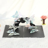 3D Pop-Up Butterfly Greeting Card (5.9x7.9 Inches) - Black Card with Cutout Colorful Butterflies, Envelope & Insert Card - Birthday, Sympathy, Thank You Gift for Her, Mom, Friend