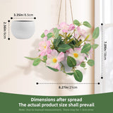Artificial Flower Hanging Fake Daisy Plants Plastic Vase For Wedding Office Porch Balcony Home Decor Table Centerpieces - Pink