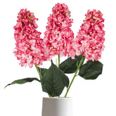 Faux Hydrangea Flowers 3Pcs Large Artificial Flowers Silk Hydrangea Flowers With Stems 31.5” Hot Pink Flowers For Bridal Shower Decorations Faux Floral Arrangements (Hot Pink)