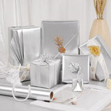 Silver Metallic Wrapping Paper Roll - Solid Color Paper - Silvery Matte Metal Lustre - Gift Wrap For Christmas Birthday Wedding Baby Shower Valentine'S Day, 17Inch×33Feet