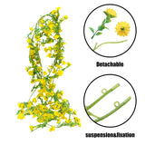 2 Strands Yellow Daisy Garland 13 Ft Artificial Flower Garland Hanging Daisy String, 1.6 Inch Flower