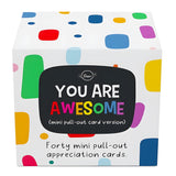 Awesome Mini Encouragement Cards - 40 Unique Cards W/Inspirational Messages, 2.5" X 2.5". Employee & Teacher Appreciation Gifts In Bulk