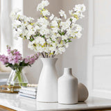 3 Pcs Cherry Blossom Branches For Vase Long Stems Artificial Flowers Spring Summer Decor White Faux Silk Cherry Blossom Branches For Home Wedding Party Table Centerpieces