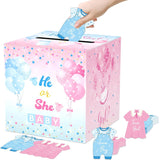 Gender Reveal Voting Game With Box And 50 Ballot Cards, Boy Or Girl Baby Shower Party Supplies, He Or She Baby Shower Voting Game Fun Gender Reveal Activity Keepsake For Guests