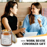 Candle Gift For Coworker, Aromatherapy Candle For Women, Novelty For Coworker Work Bestie, Natural Soy Wax Jar Candle, Unique Thank You Present With Saying, Vanilla Scent