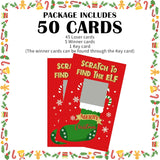 50 Pack Christmas Scratch Off Cards With Stickers For Christmas Party, Red Elf Stocking Stuffers Scratch Off Game Cards For Holiday Party Favors Raffle Giveaway Prize Drawing Supplies