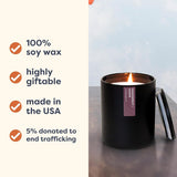 Passionfruit & Ginger Scented Candle - 75 Hour Burn - Luxury Non Toxic Soy Wax Candles - Long Lasting Black Tumbler Jar Candle For Home - 10.2Oz