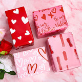 12 Sheet Valentine'S Day Wrapping Paper Heart Love Be Mine Printed Wrapping Paper 27.6 X 19.7 Inch Pink Red Valentines Craft Packing Paper For Wedding Anniversary Baby Shower Birthday