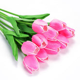 Artificial Tulips Flowers, 10 Pcs Real Touch Latex Fake Tulips Flowers For Christmas Centerpiece Mother'S Day Women'S Day Gifts Flowers In Home Kitchen Wedding Decorations, Softpink