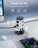 Tower Surge Protector Power Strip 12 Outlets 6 USB Ports 2 USB C 6.5FT Retractable Extension Cord 1050J
