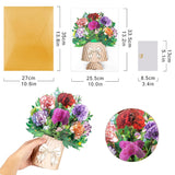 Carnation Big Pop Up 13 Inch Paper Flower Bouquet Greeting Cards With Blank Note & Envelope, Ideal Gift For Celebrating Love, Holiday, Birthday, Anniversary, Mother'S Day, Valentine'S Day