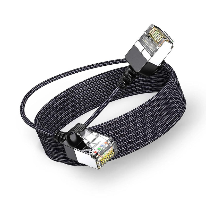 Nylon Braid Cat6A Ethernet Cable Slim,32Awg Copper Wire - Super Flexible,Thin