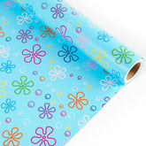 Cartoon Sponge Wrapping Paper - Mini Roll - 17 In X 32.8 Ft Blue Flower Bubble Gift Wrap Paper For Diy Crafts Birthday Ocean Under The Sea Party