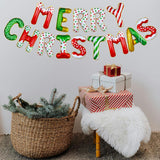 Merry Christmas Balloons Banner, Santa Foil Balloons For Xmas, Home, Christmas Party Decorations Supplies