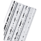 30 Inch Silver Christmas Wrapping Paper Roll - Jumbo Roll Silver Snowflakes, Candy Cane Holiday Collection With Metallic Foil Shine - 4 Rolls - 30 Inch X 120 Inch Per Roll