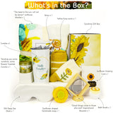 Sunflower Gift Box, Sending Sunshine Gifts For Women, Get Well Soon Care Package, Valentine'S Day Gift Basket For Girlfriend Mom Sister With Mug And Warm Blanket