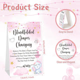9 Pcs Baby Shower Game Supplies For Blindfold Diaper Changing With Dolls, Blindfolds, And Diapers - Changing Race Game Set (Elephant, Pink)