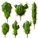 6 Pcs Artificial Cactus Faux Cactus Plant Flower Arrangement Green Plant Material For Home Office Decoration