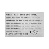 I Love You More Engraved Wallet Card, Birthday Gifts For Boyfriend Anniversary Card For Husband, I Love My Boyfriend Birthday Gift Ideas