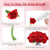 120 Pcs Artificial Rose Flowers Bouquet Silk Realistic Flowers Bulk Centerpieces Diy Bride Fake Rose For Home Bridal Wedding Party Decorations(Red)