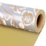 Reversible Floral Wrapping Paper Roll For Women Girls, Elegant Peony Design For Wedding, Mother’S Day, Bridal Shower & Birthday, 17Inch X 33 Feet