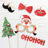 Merry Christmas Party Photo Booth Props,36 Pcs Fun Christmas Party Centerpieces Glasses Cosplay Santa Claus Props Decorations Sign.