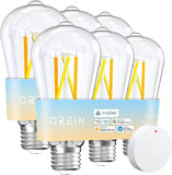 ST19 ST58 Smart Edison Bulbs 6 Pack Matter Compatible RGB Filament LED E26 Alexa Google Home Smart Bulb