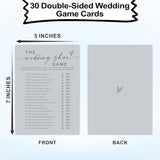 30 Pcs The Wedding Shoe Game Cards For Wedding Party, Minimalism Bridal Shower, Mr & Mrs, Newlyweds, Engagement Party Favor & Supplies(Gray) -A03