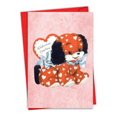 - Valentine'S Day Greeting Card With Envelope (4.63 X 6.75 Inch) - Vintage Puppies C8990Dvdg