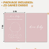 Blush Pink Baby Shower Game, Draw Baby Game Cards, Gender Reveal Party Game, Baby Shower Party Activities & Decorations -25 Game Cards(B07)