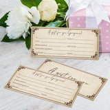 Vintage Gift Certificates For Business, For Spa Salon Restaurants Wedding Bridal Customer Custom Client Vouchers Coupon Birthday Christmas, 25 Pcs Blank Gift Cards -004